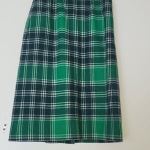 Green Plaid Pencil Skirt (1950s)